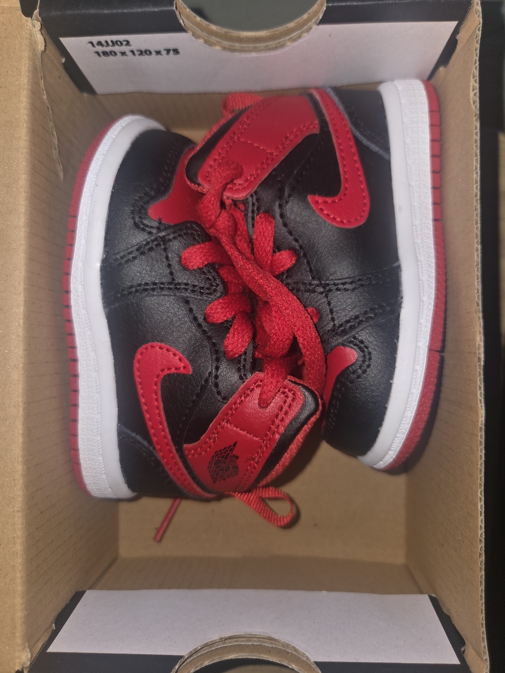 Jordan Toddler High-Top Sneakers in Black and Red